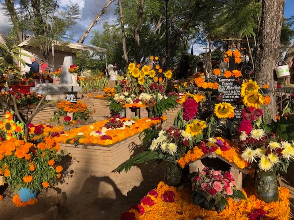 Cemetery decorated for Dia de Los Muertes