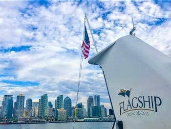 View of San Diego Skyline from Flagship Cruise San Diego ship
