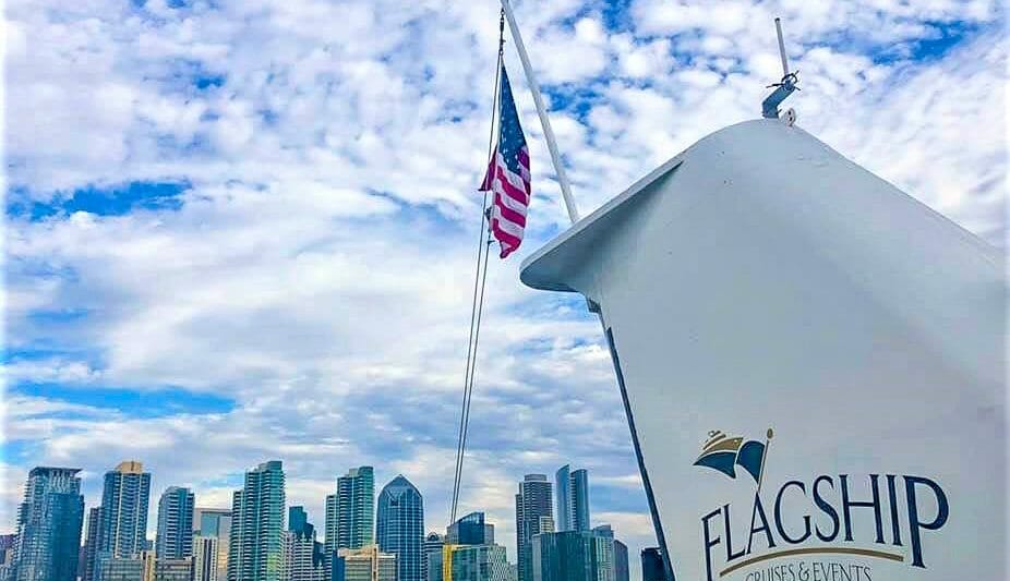 View of San Diego Skyline from Flagship Cruise San Diego ship