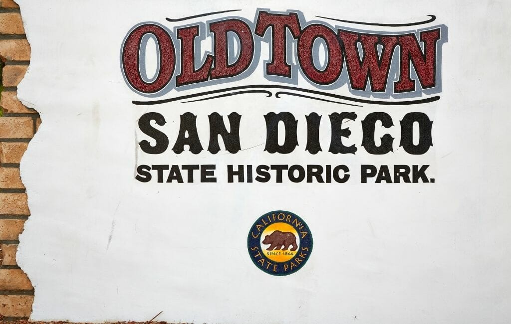 Entrance sign of the Old Town San Diego State Historic Park