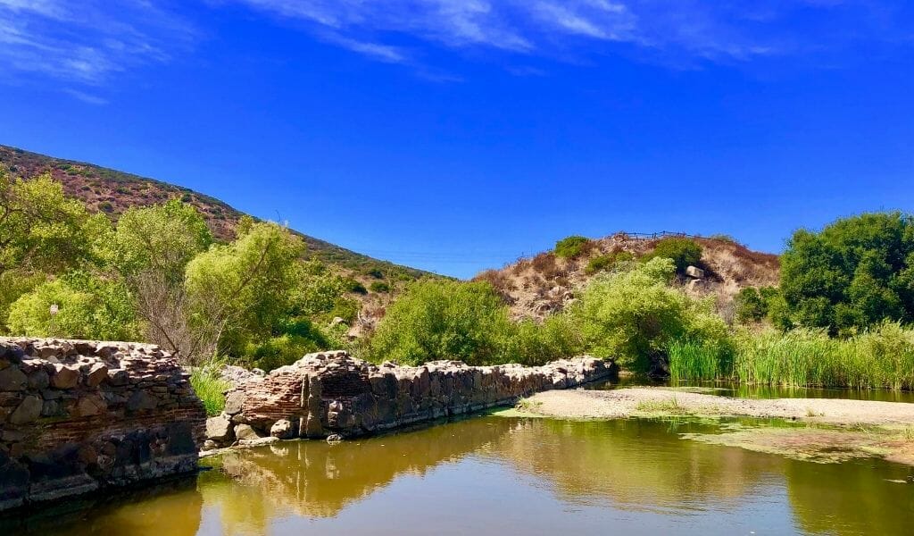 Old broken stone dam at Mission Trails