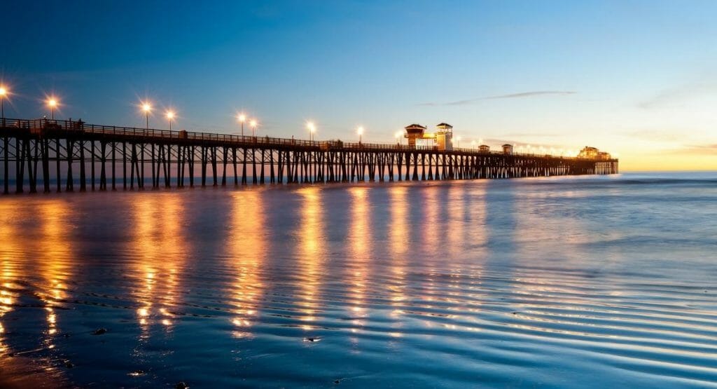 Sunset view of Oceanside Pier