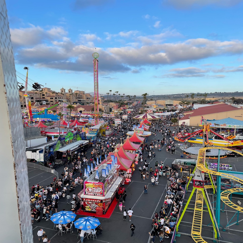 Aerial view over san Diego County Fair