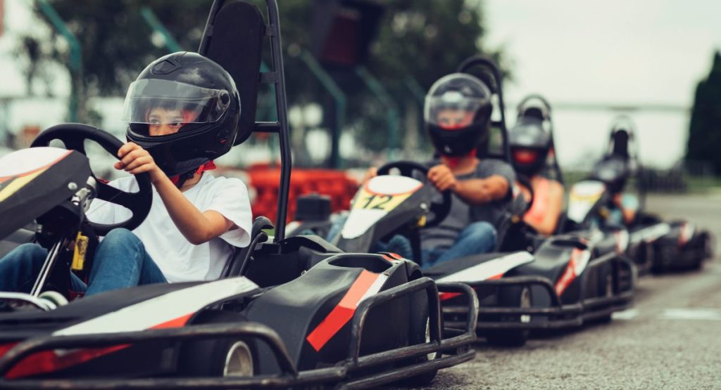 Children enjoying go karts
