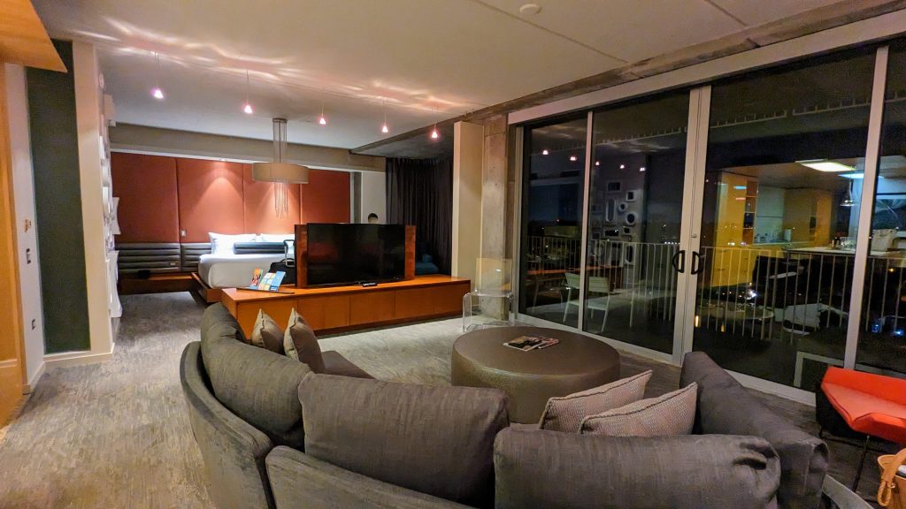 Valley Ho Suite with living room and bedroom