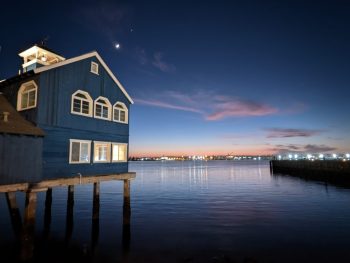 Seaport Village at night