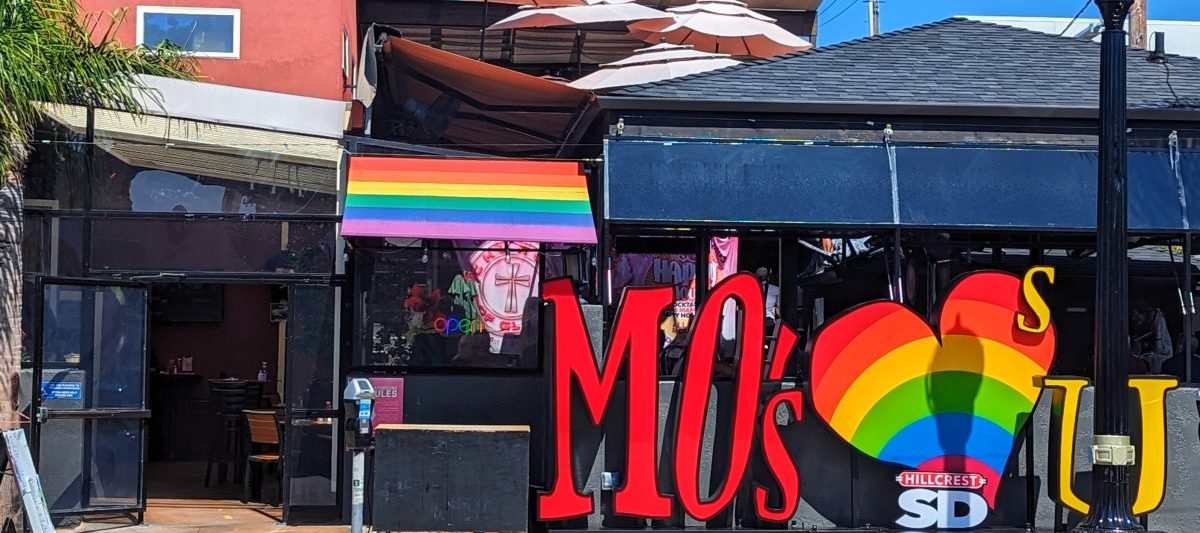 outside of Mo's Bar in Hillcrest