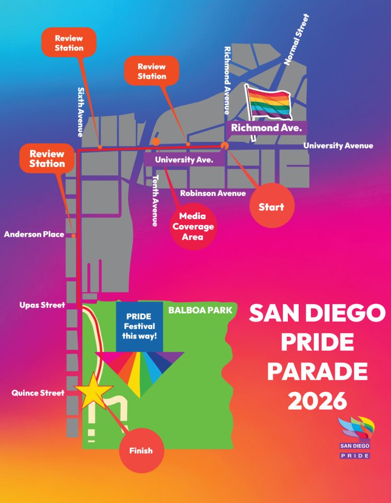 San Diego Pride Parade Map