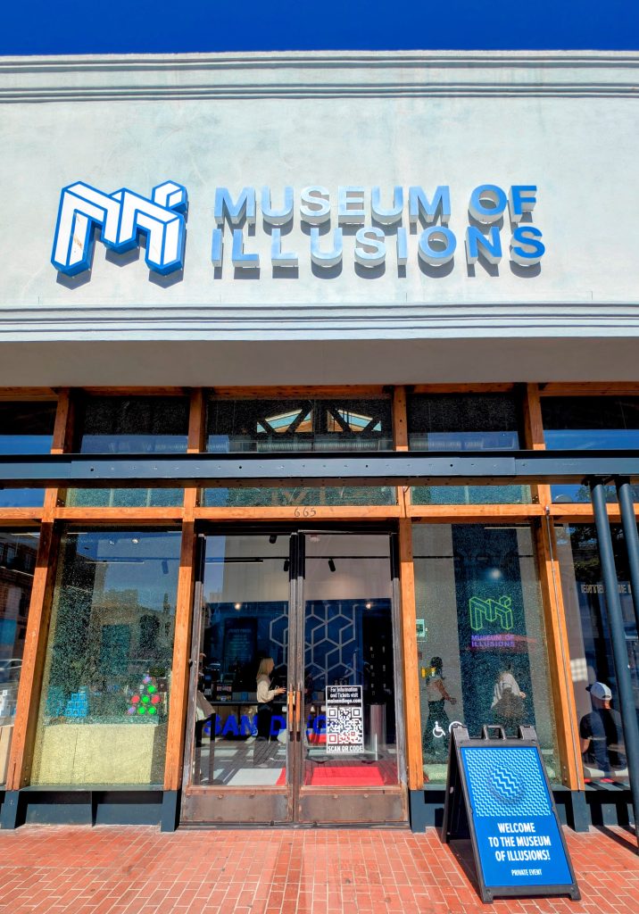 Entrance of the Museum of Illusions in the San Diego Gaslamp Quarter