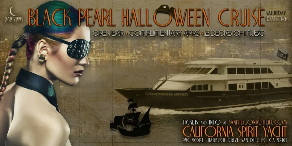 Black Pearl Halloween Party San Diego 2026 Flyer