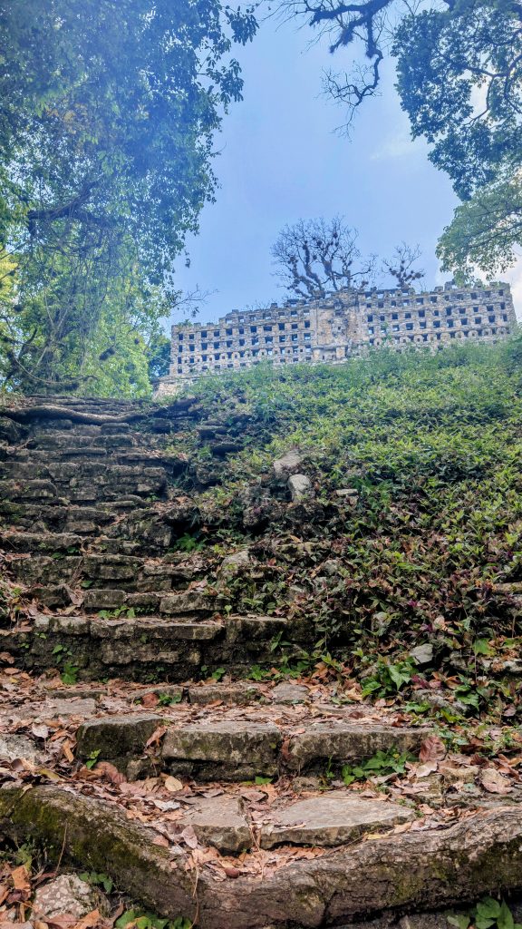 Grand Staircase and Building 33 at Yaxchilan Mayan Ruins