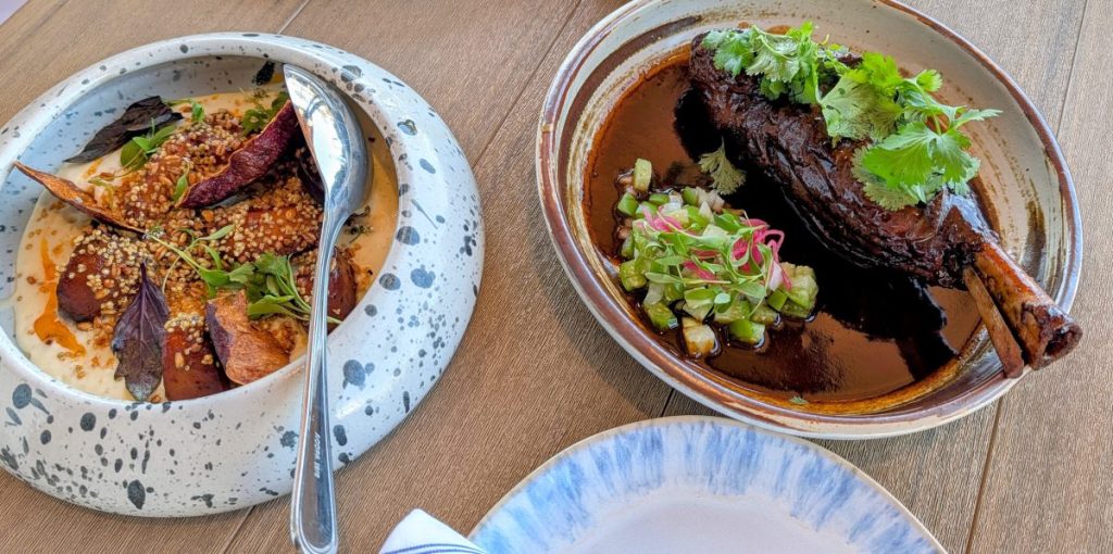 Sweet potato and lamb birria at Marzul Coastal Cuisine