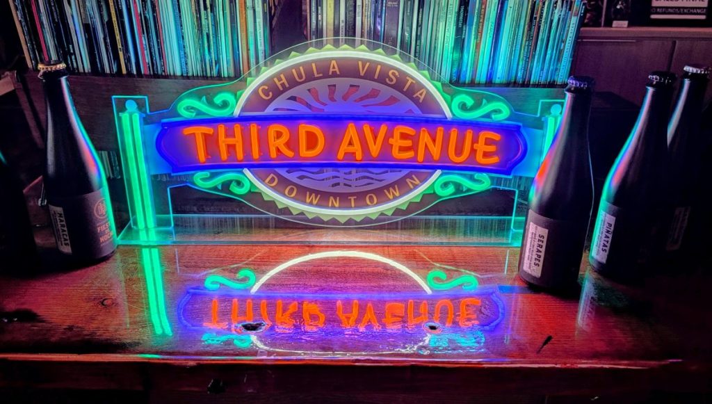 Neon Sign at Chula Vista Brewing "Third Avenue Chula Vista Downtown"