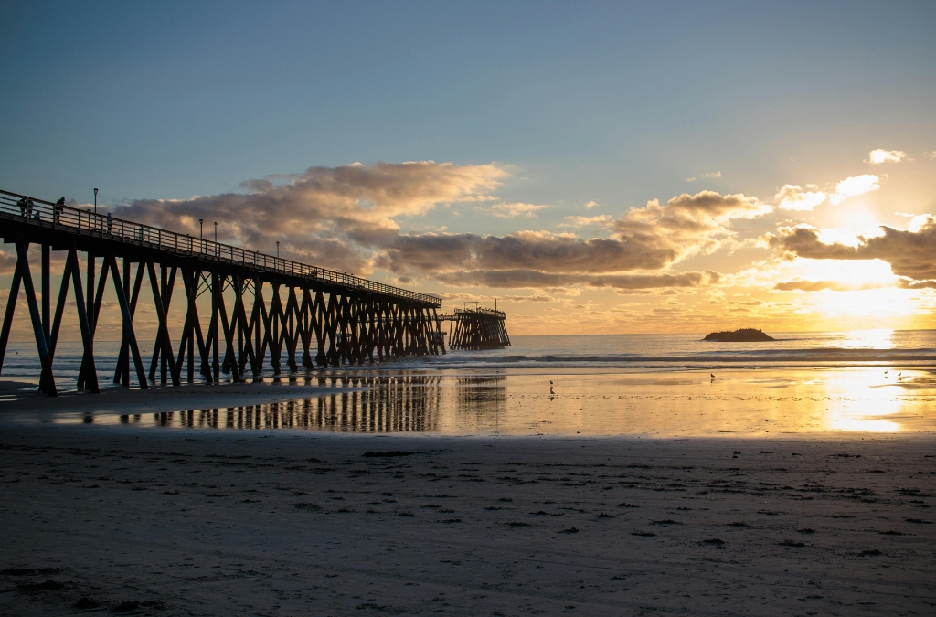 Rosarito Pier at sunset