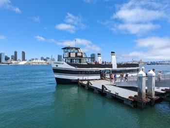 San Diego Coronado Ferry with skyline in the background